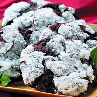 Cookies - Chocolate Mint Crinkle Cookies