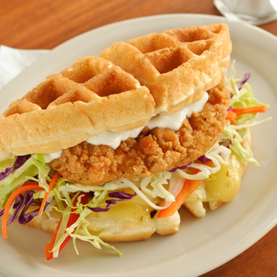 Batters & Breaders - Crispy Chicken Waffle Sandwich