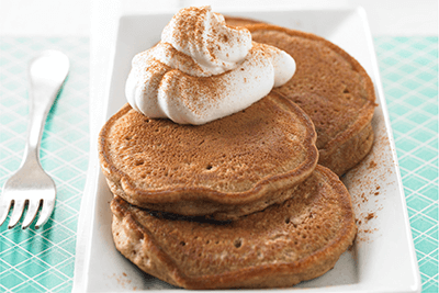 Pancakes - Pumpkin Pancakes with Maple Whipped Cream
