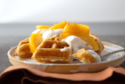 Waffles - Peaches & Cream Waffles